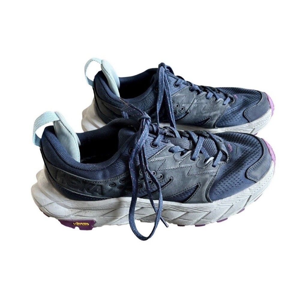 Hoka One Anacapa Breeze Blue Gray Low Hiking Tennis Shoes Women’s Size 7 B US